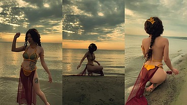 Princess Leia is waiting for you on the beach