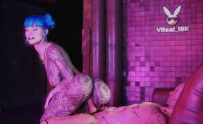 Cheri Nowlin giving you a proper Reception at Clouds nightclub, Cyberpunk 2077 parody