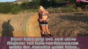 Hot German Threesome in Outdoor Field