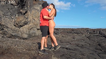 Passion Among the Rocks with Bella Model