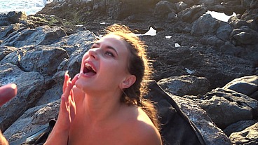 Passion Among the Rocks with Bella Model