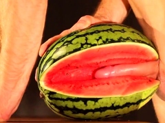 Muscular Stud Fucks and Cums on Watermelon