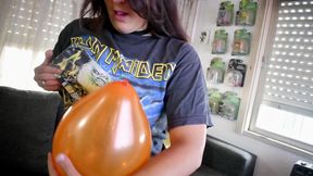 Metal Girl Pop All Balloons Before Party - Bunny Looner