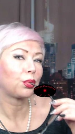 My personal mature whore Aimee: deep throat close-up, tit fuck, rider and cum on face))   Clip 3