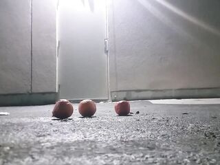 Shiny Ebony Boots Crushing Oranges - Preview