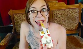 Petite Nude Smoking Girl shows you how to SMOKE