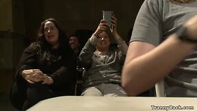 Tgirl bodybuilder anal fucks her fan