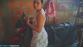 Mechanic Measures the Oil of the Neighbor's Motorcycle