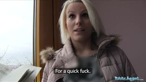 Public Porn Hot blonde Lucy Shine takes cash for sex