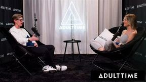 ADULT TIME Busty Lesbians Octavia Red & Kenna James CAUGHT EATING PUSSY On Podcast Set! FULL SCENE