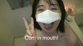 Old Japanese MILF gives head and rides cock