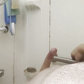 In the Shower Getting Hard Showing Erection and Cumming!