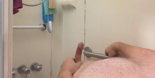 In the Shower Getting Hard Showing Erection and Cumming!