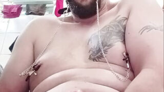 éjaculation, webcam, petit, humiliation, gros, salle de bain – film solo de filles gays françaises tatouées se masturbant