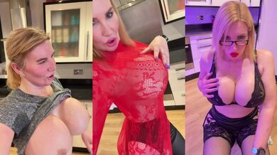 PVC leggings soaked by sweaty British milf Sophie James eating her hairy pussy