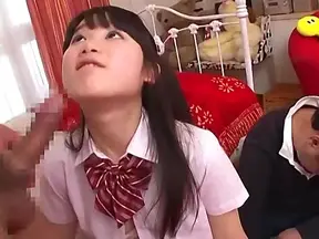 Aya Miyazaki naughty Asian teen sucks cock, gets facial