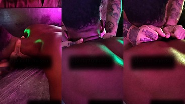 Pau latejando na cara dele enquanto eu massageava