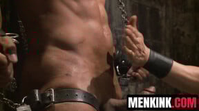 ”Robert Axel endures shocks from zapper & water spray torment”