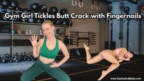 Gym Girl Tickles Butt Crack with Fingernails - Foot Fetish - Vibrator - Sex Toy - Laughing
