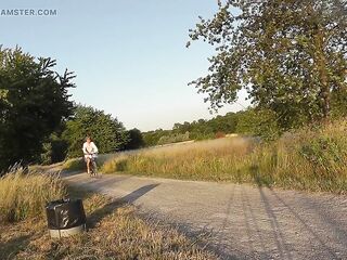 Daring Biking In Glossy Nylon Nylons