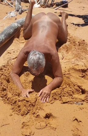 Ladysilva Doing Stritease on the Beach Showing off Her Hot Tanned Ass