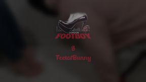 Transparent stilettos and bright red toes worship