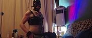 Bimbofied Goth Sissy Getting Plugged with a Dildo and Fucking Herself While Drooling on a Chair Wearing PVC