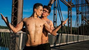 Latin boys Mateo Vice & Clark Davis fuck outdoors