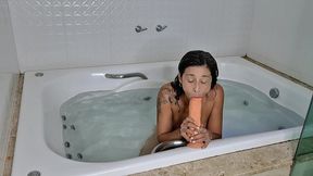 fucking myself and jack off instructions inside a hot tube joi