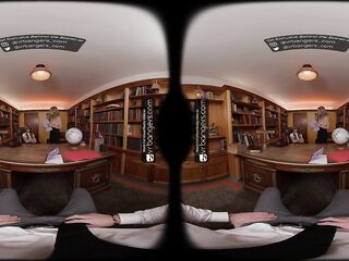 VR Bangers: Golden-haired Teen Rides a Giant Weenie in the College Principal’s Office - VR Porn