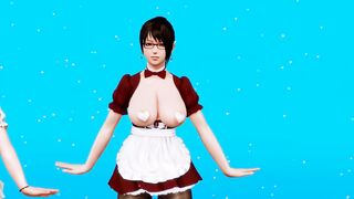 【MMD R-barely legal SEX DANCE】HOT 3SOME EXTREME ROUGH SEX おいしいお尻 [MMD