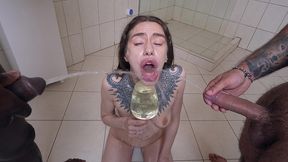 [fully wet — two-hour version] total destruction of all of holy wood’s holes: a rough gangbang with dvp and dap by five big cocks with anal fisting and all five urinating into her mouth eks673