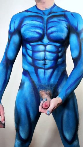 Naked Bodypainting Myself as Spiderman