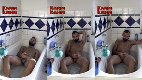 arab alpha lost control in the bathtub! accidentally blasted a huge load into mouth!🛁💦