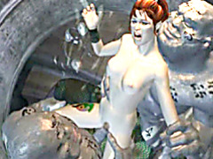 3D hentai gangbanged hard by monsters