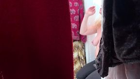 hiding in the closet and peeping on stepmom (pov)