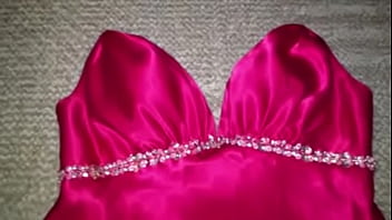 Hot Pink Satin Prom Dress