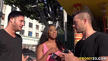 Busty ebony Lisa Tiffian takes a DP