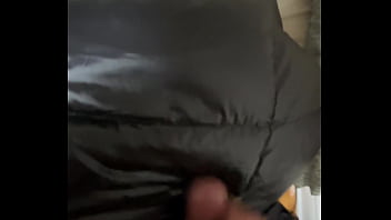 Huge Cumshots on Long Shiny Puffy Jacket Part 1