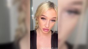 Hot campus girl licks a banana with passion