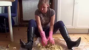 Playing with food and trampling it by Femdom Austria