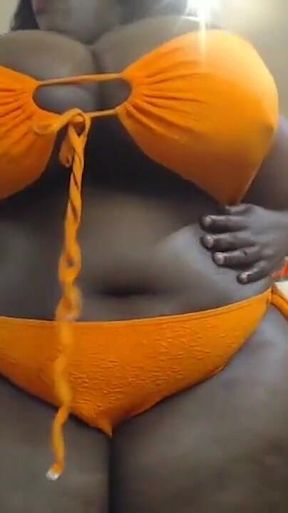 Curvacious Black BBW Showing off in a Sexy Lingerie