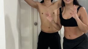 "Gabby Caresses Victor's Belly Button"