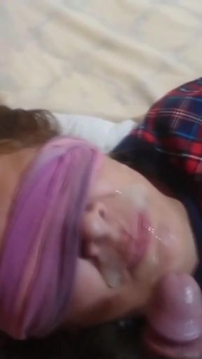 Captivating moment from "Stepson gives me a huge cumshot in my mouth after sucking his big cock."