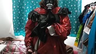 Sissy Maid Gasmask Breathplay Crimson Sundress Electro-Hitachi