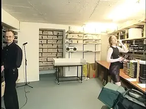 Blonde beauty gives a deepthroat blowjob to his big dick