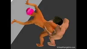 Horny Big-Titted Hentai Babe Sucks Dick Deep For Virtual Blowjob Feast