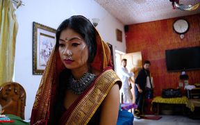 Desi Girlfriend Hardcore Rough Sex with Two Stepbrother