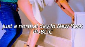 Neighborhood Tryst: Wife Away, Husband's Neighbor Gets Fucked Publicly On Stairs!