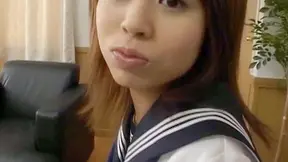 Rua Mochizuki in uniform sucks cock Video 2